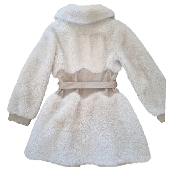 Vintage 60s 70s Penny Lane Faux Fur Winter Coat - Picture 3 of 11